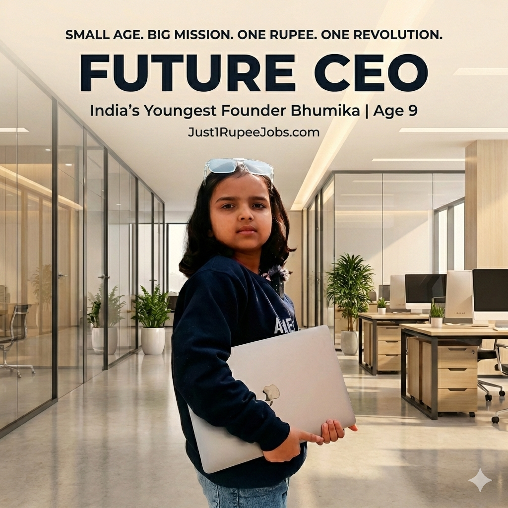 9 साल की Founder Bhumika – Just1RupeeJobs.com